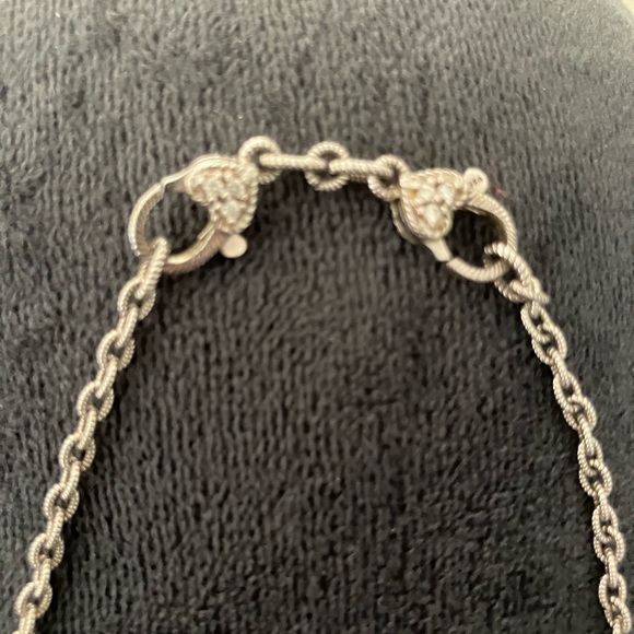 Gorgeous Judith Ripka Pave Diamonique Heart Charm Necklace - Picture 5 of 9